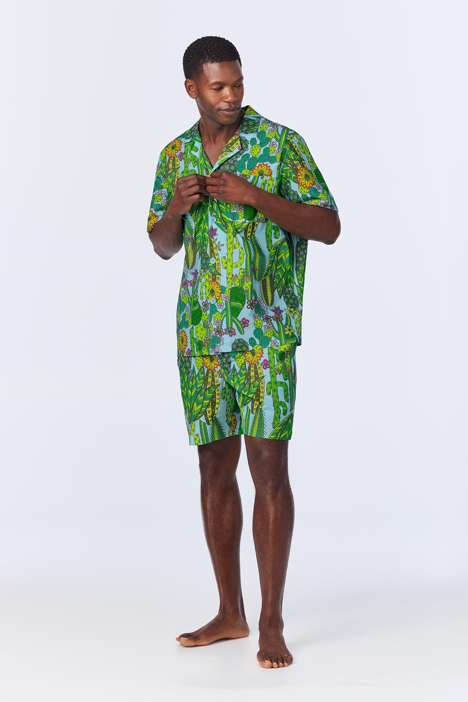 Men's Boxer PJ Set - Cactus Poplin