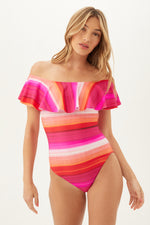 SOLSTICE RUFFLE ONE PIECE in MULTI additional image 3