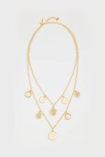 SCALLOPED COIN LAYERED NECKLACE in GOLD
