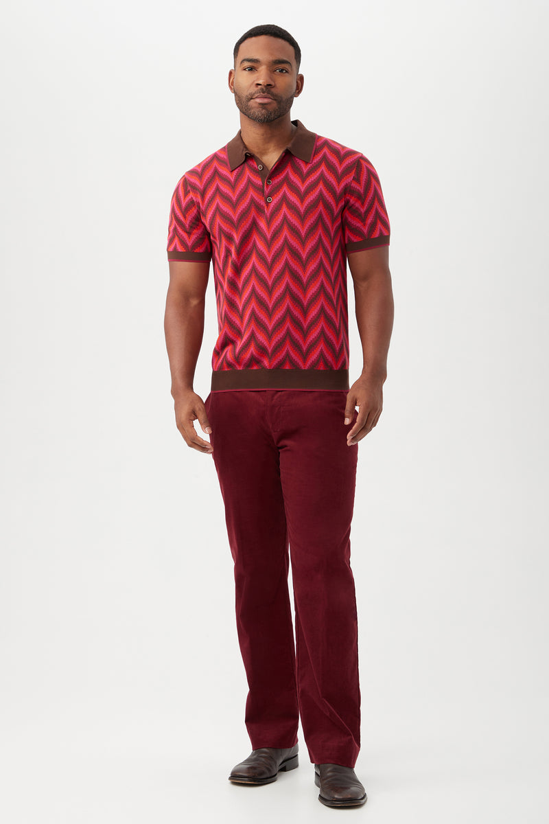 DIRK STRAIGHT LEG TROUSER in WINE additional image 4