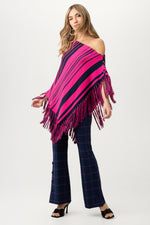 MIRADOR PONCHO in INK/TRINA PINK additional image 2
