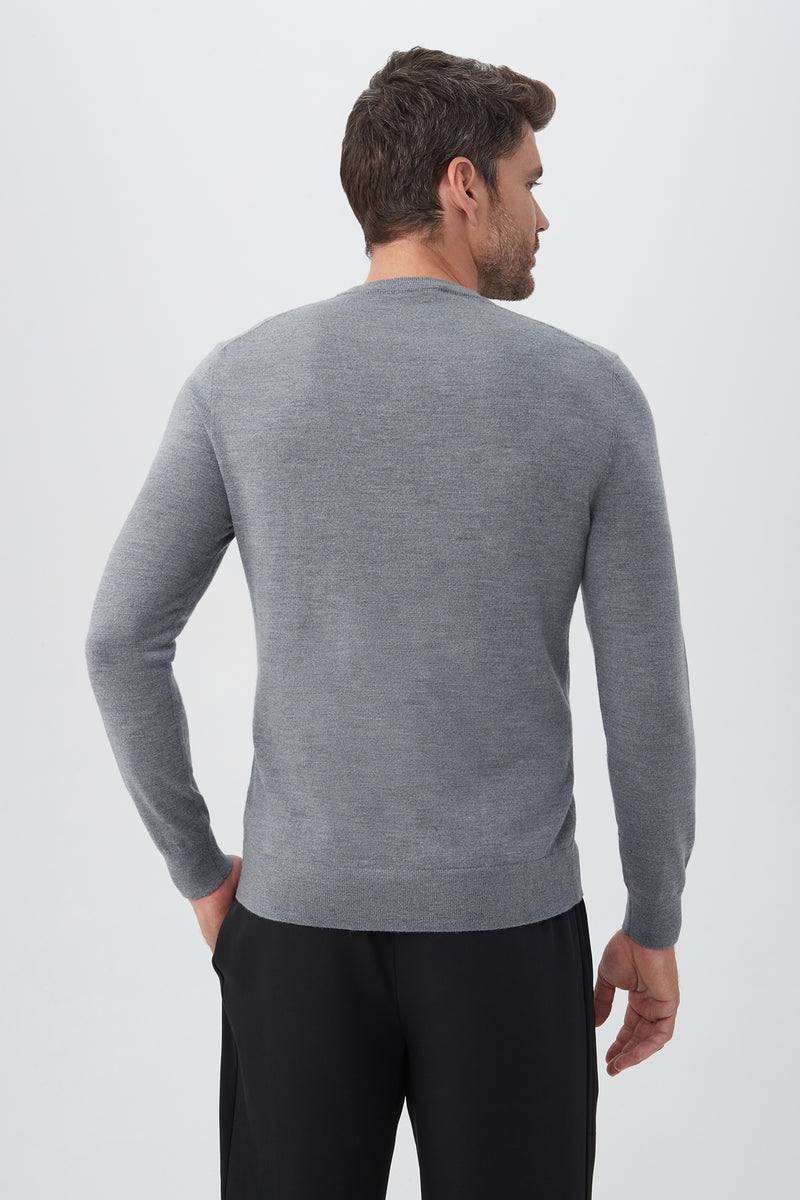 FLETCHER SWEATER in HEATHER GREY additional image 1