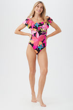 SOLAR FLORAL OFF THE SHOULDER ONE PIECE in MULTI additional image 4