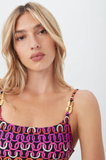 ECHO SCOOP NECK ONE PIECE SWIMSUIT in MULTI additional image 3