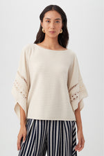 CHIC WRAP 2 SWEATER in FISHERMAN'S WHITE additional image 4