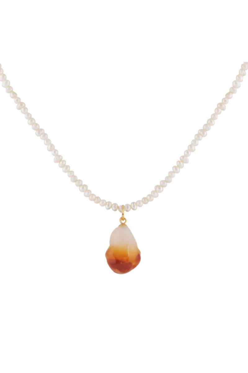 SANDRALEXANDRA XL GLASS BAROQUE PEARL & PEARL NECKLACE in AMBER