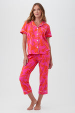 GIRAFFES WOMEN'S 3/4-SLEEVE CROPPED PANT JERSEY PJ SET in PINK additional image 3