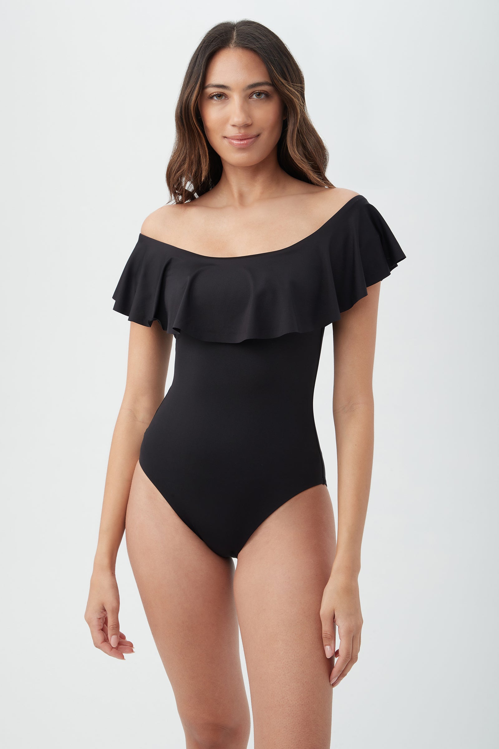 Women's Monaco Off The Shoulder Ruffle One Piece Swimsuit