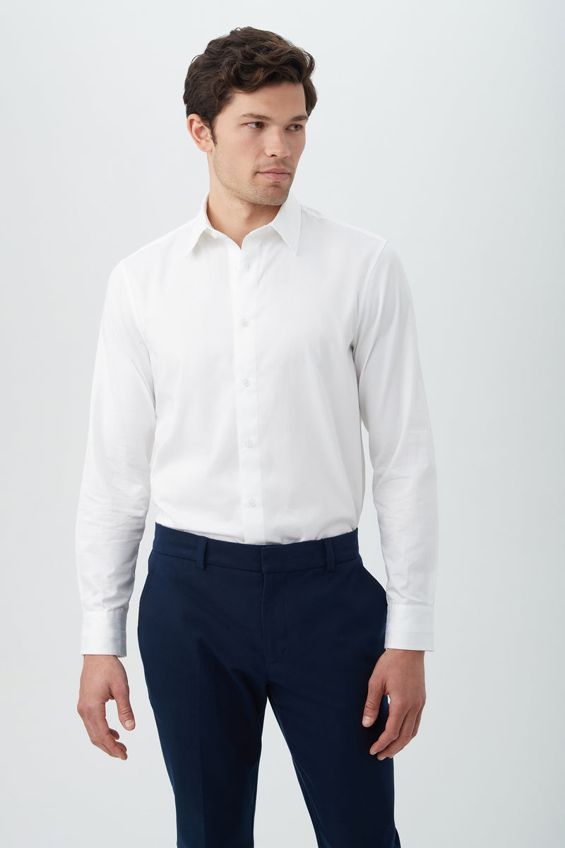 WESSEX LONG SLEEVE SHIRT in WHITE