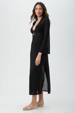 ELAIRE MESH MAXI DRESS in BLACK additional image 5