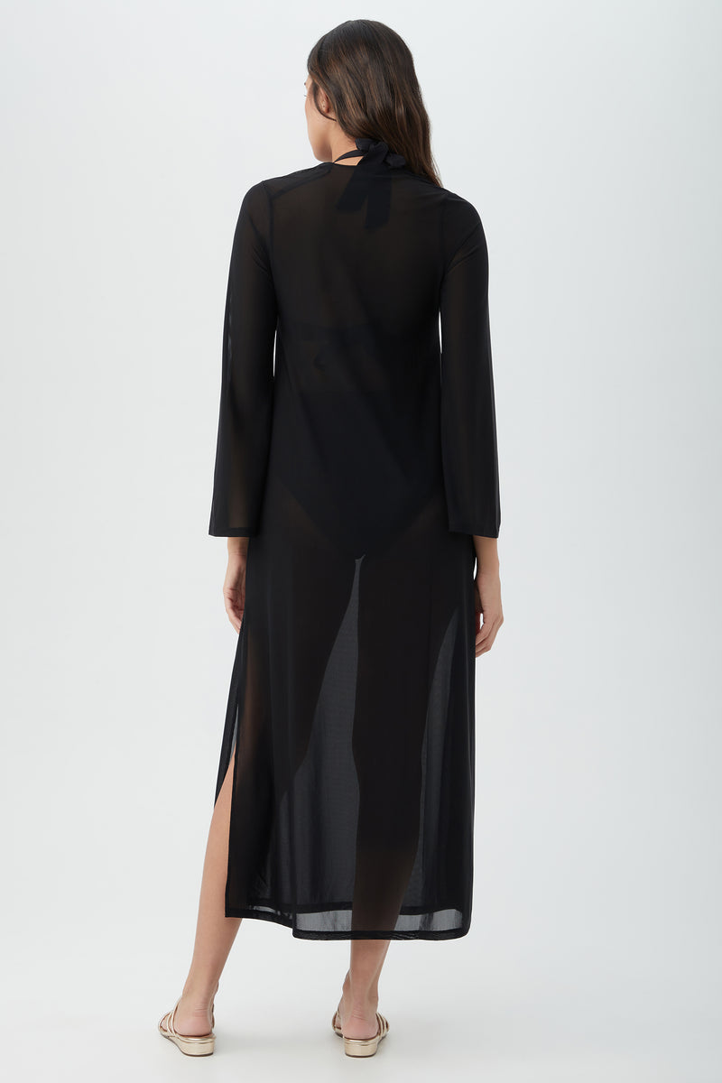 ELAIRE MESH MAXI DRESS in BLACK additional image 3