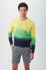 TIMOTHY OMBRE V-NECK SWEATER in INK MULTI additional image 4