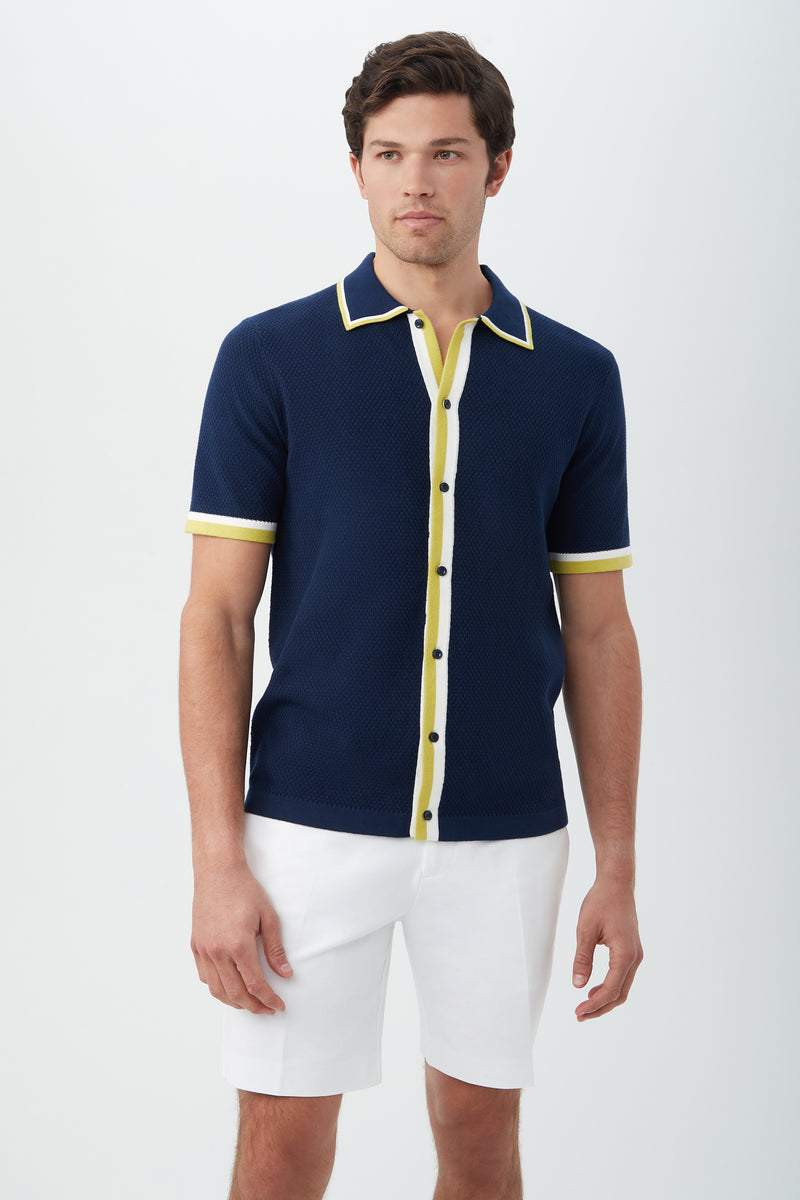 KYLIAN SHORT SLEEVE POLO in INK MULTI additional image 1