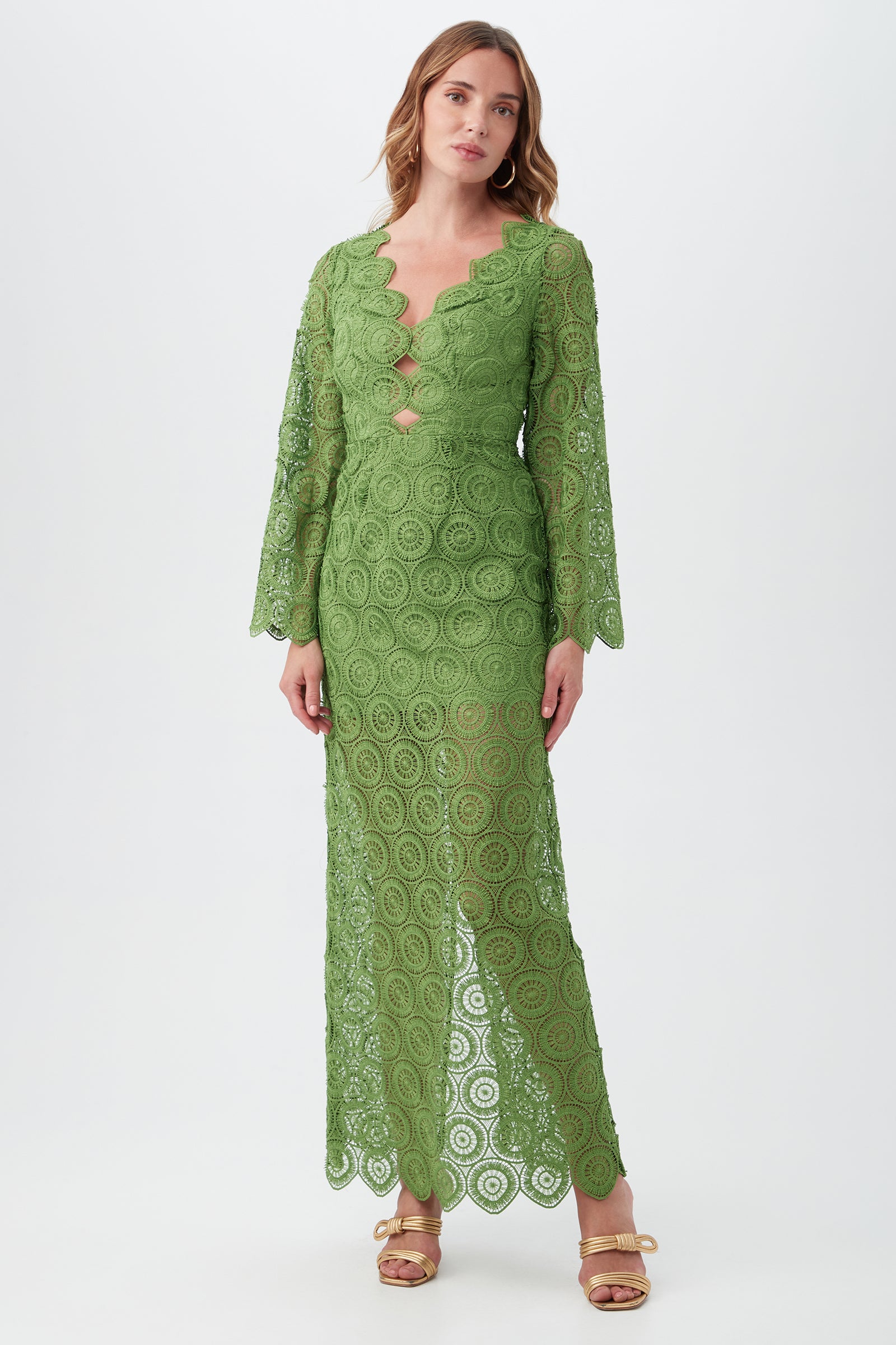 trina turk green lace dress Trina Turk