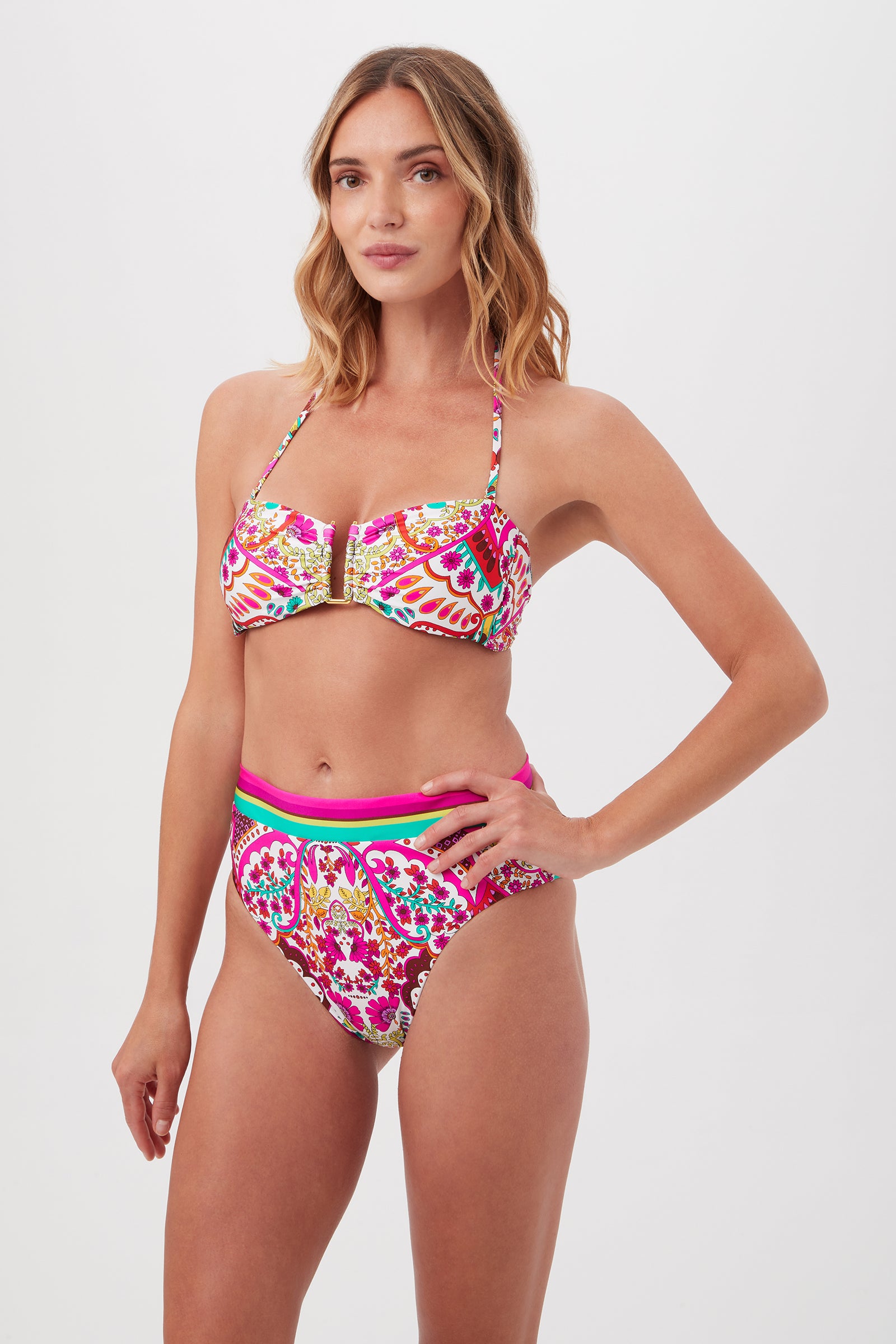 Hawaiian Garden High Waist Bikini Bottom