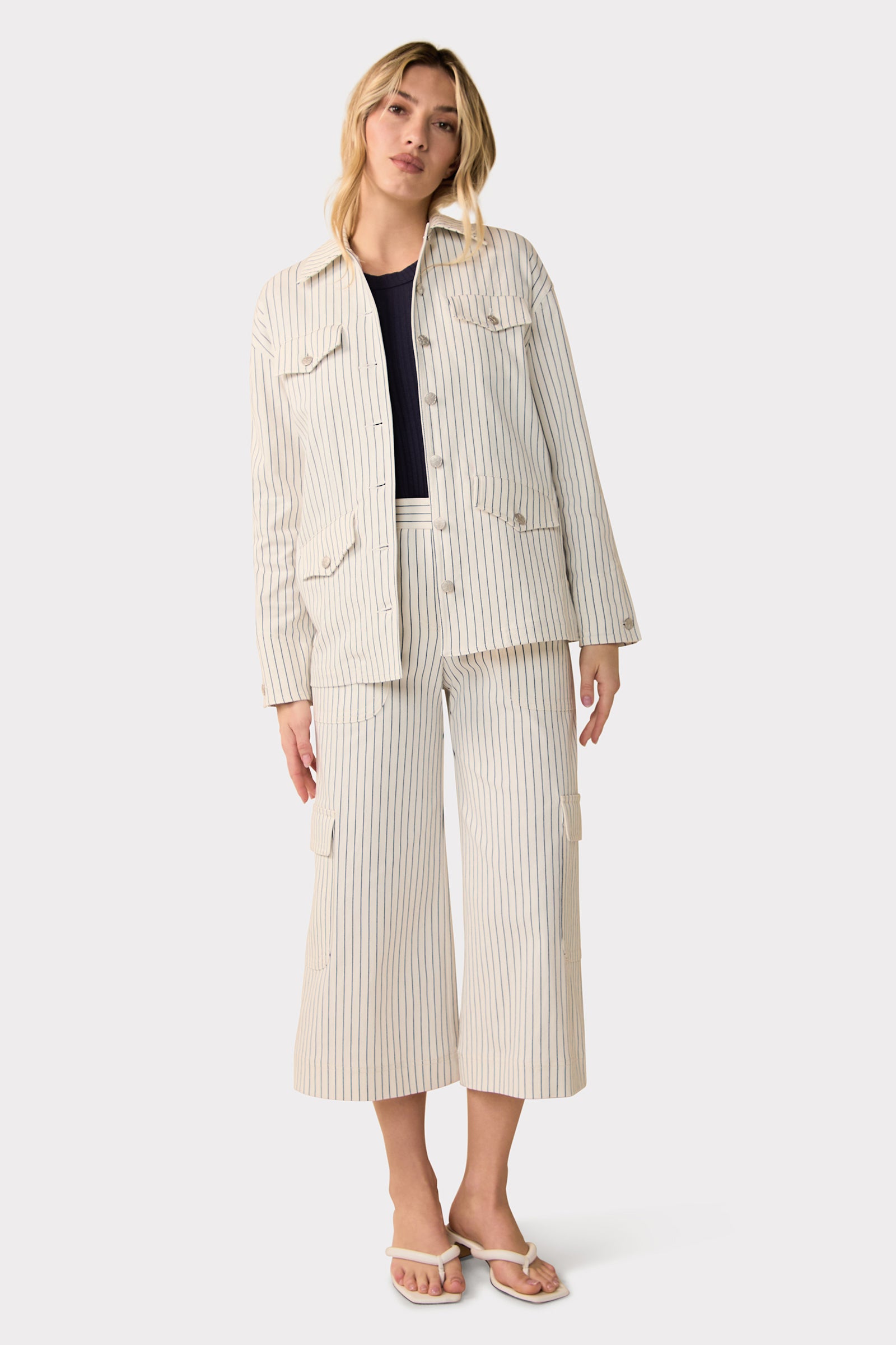 Agassi Wide-Leg Cargo Pant - Seles Stripe