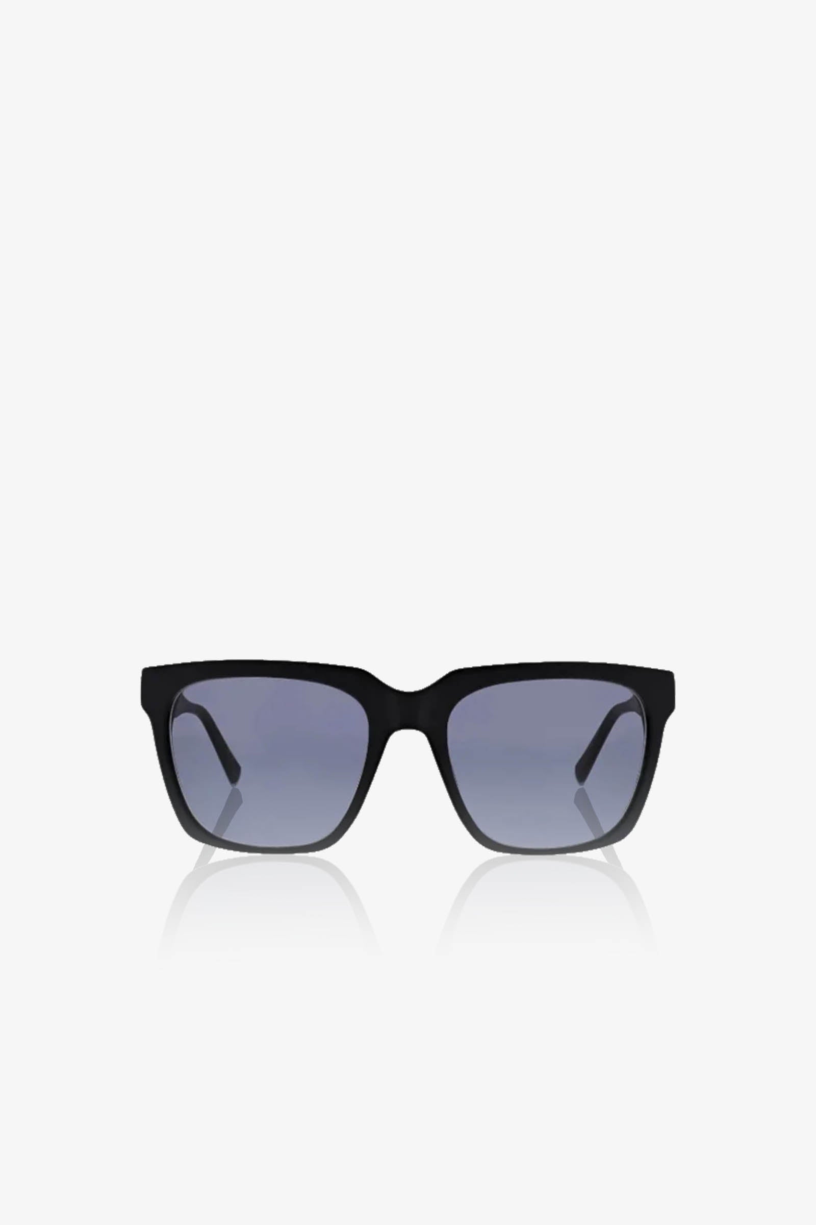 A pair of MRT Holl Square Acetate Sunglasses in black, featuring rectangular frames and dark tinted lenses, displayed on a white background.