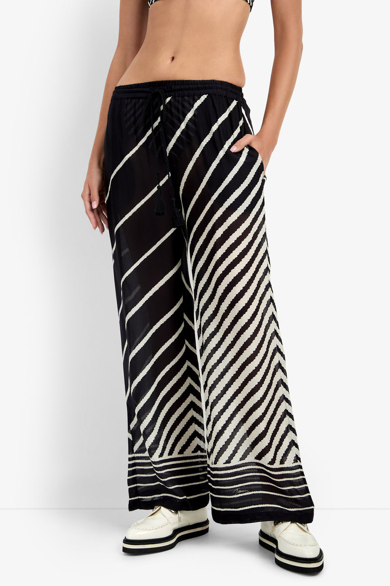 Of course! Please provide the keywords you want me to include in the Net Stripe Beach Pant description.