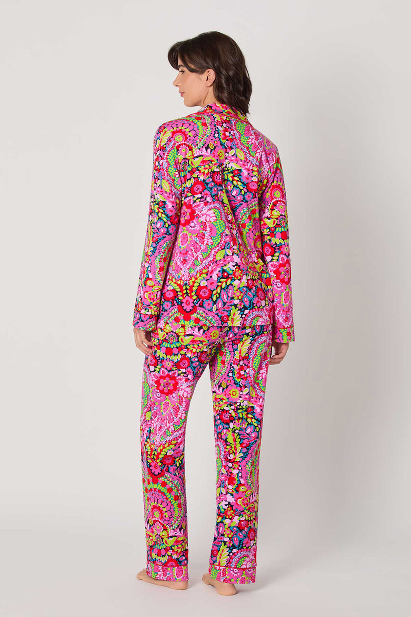 Of course! Please provide the specific keywords you'd like me to incorporate into the LAS FLORES L/S CLASSIC PJ SET description.