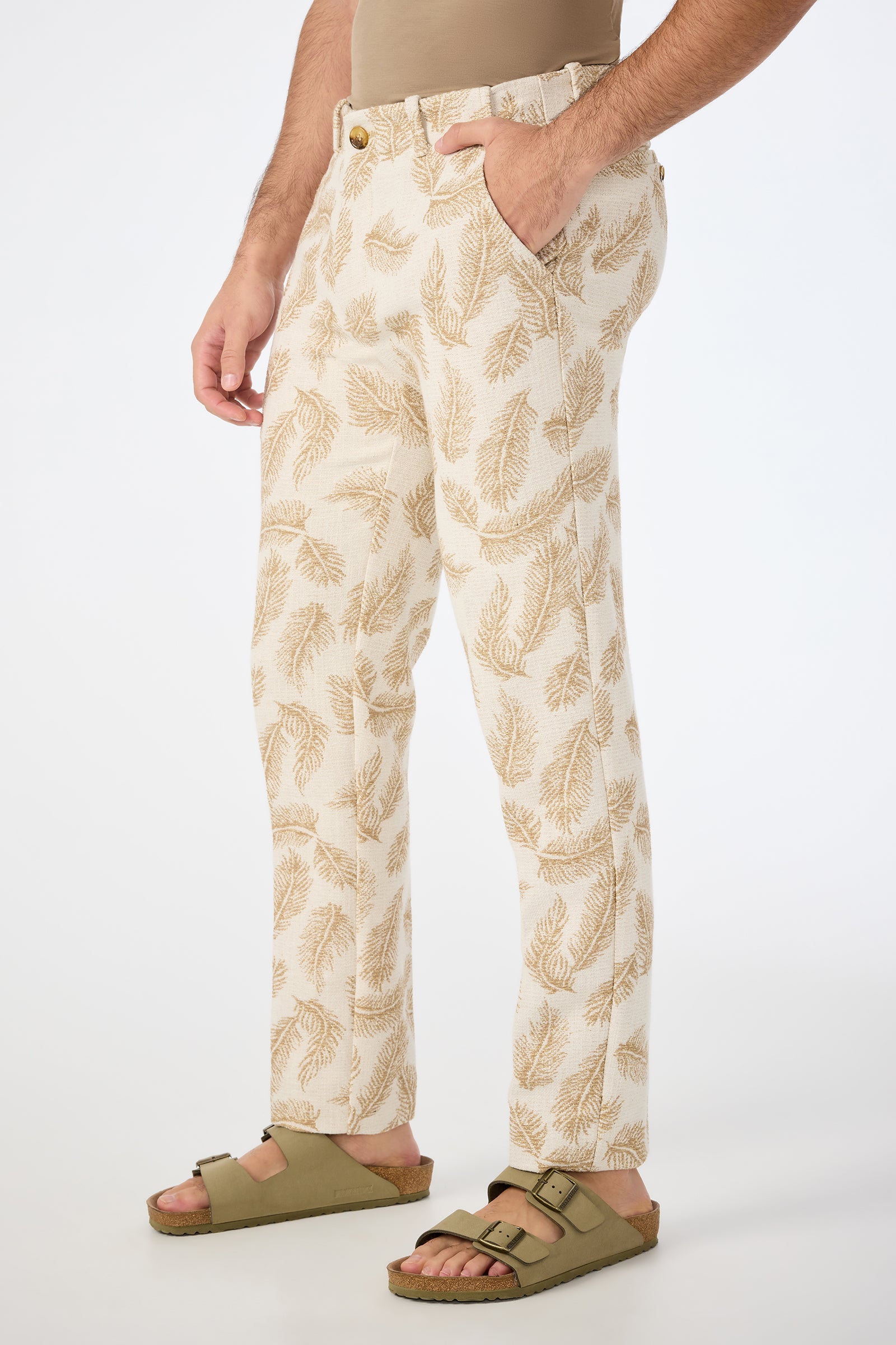 Alex Slim Trouser - Desert Fronds Jacquard