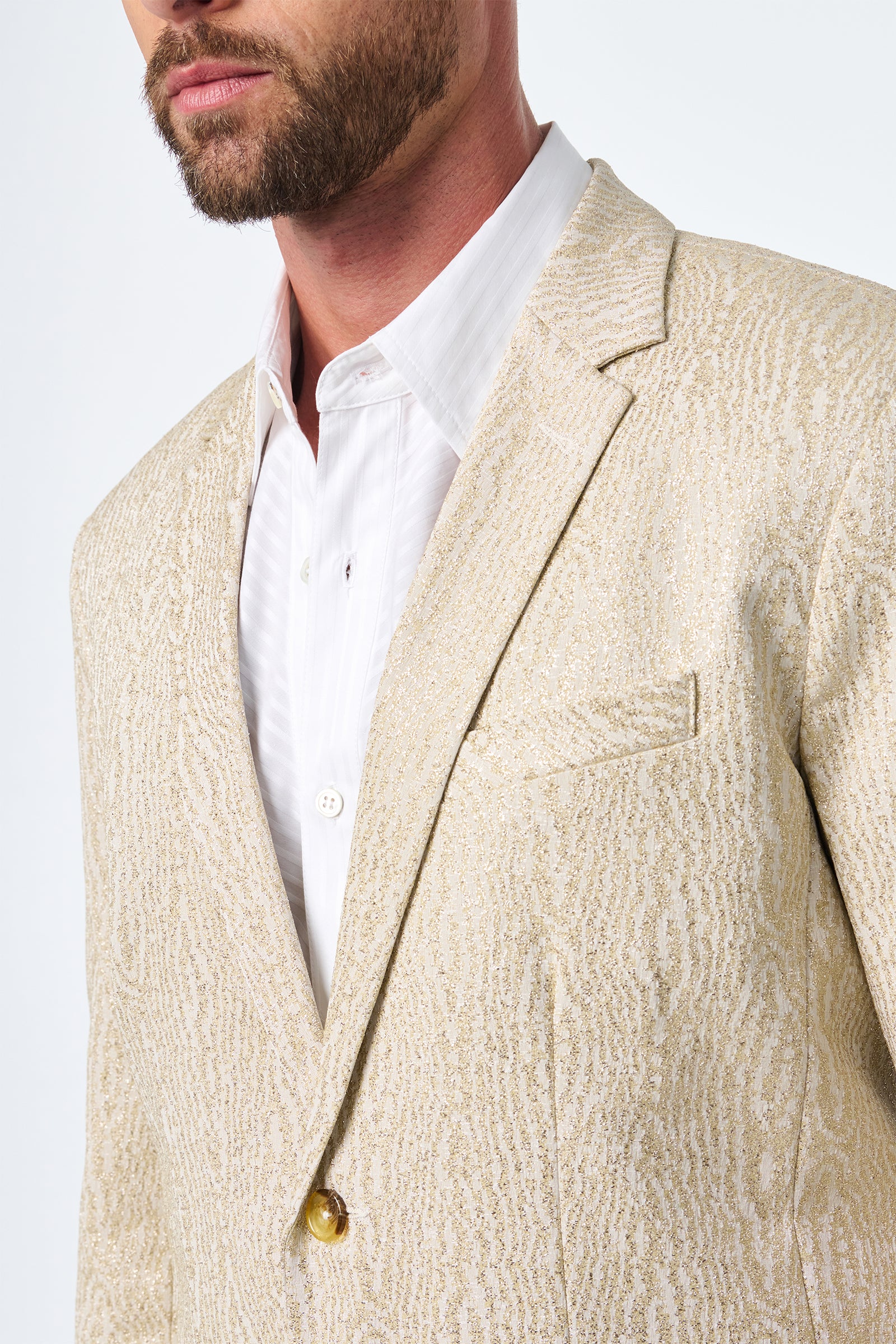 A man wearing the Thurston Blazer.
