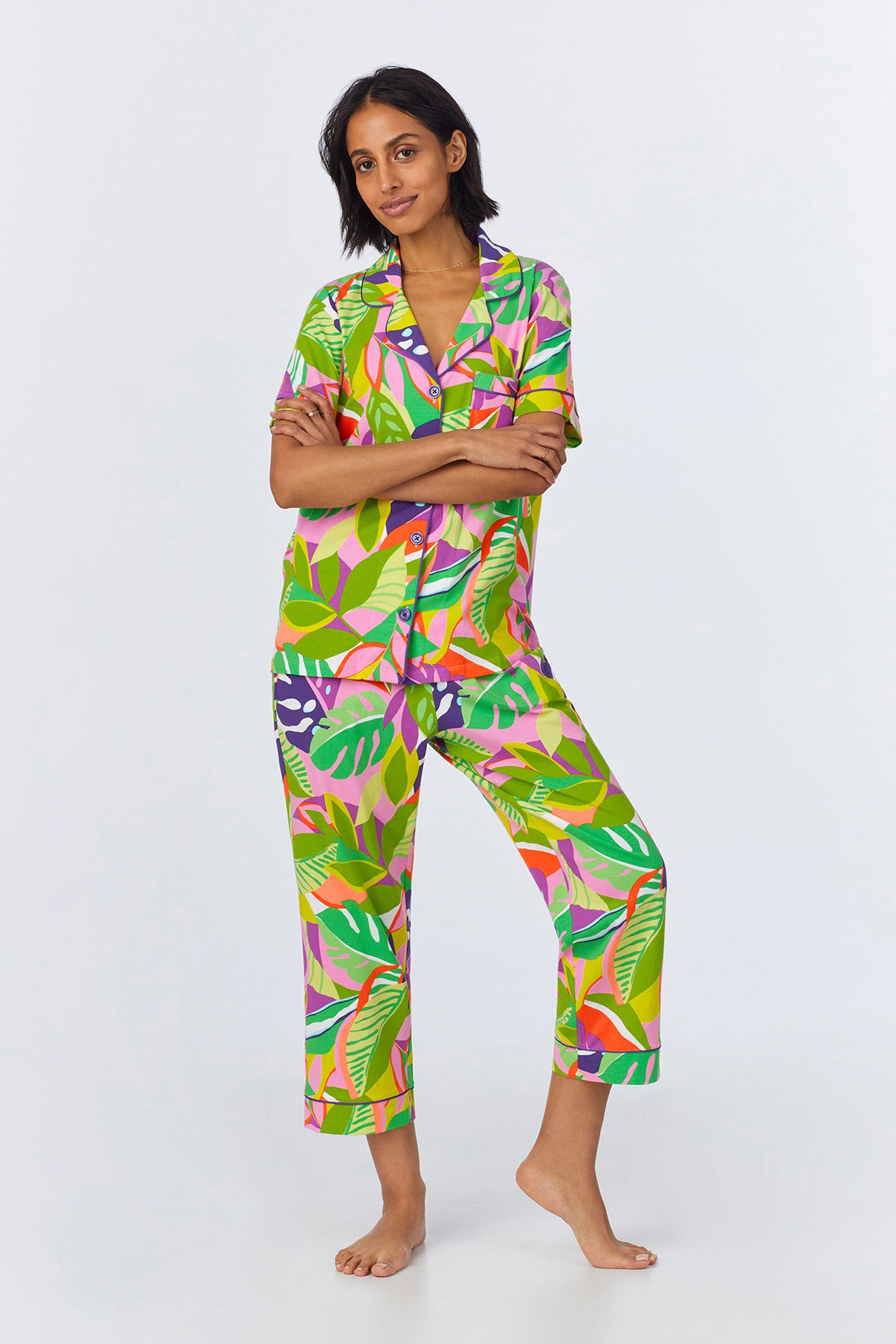 Crop Classic PJ Set - Jungle Stretch Jersey