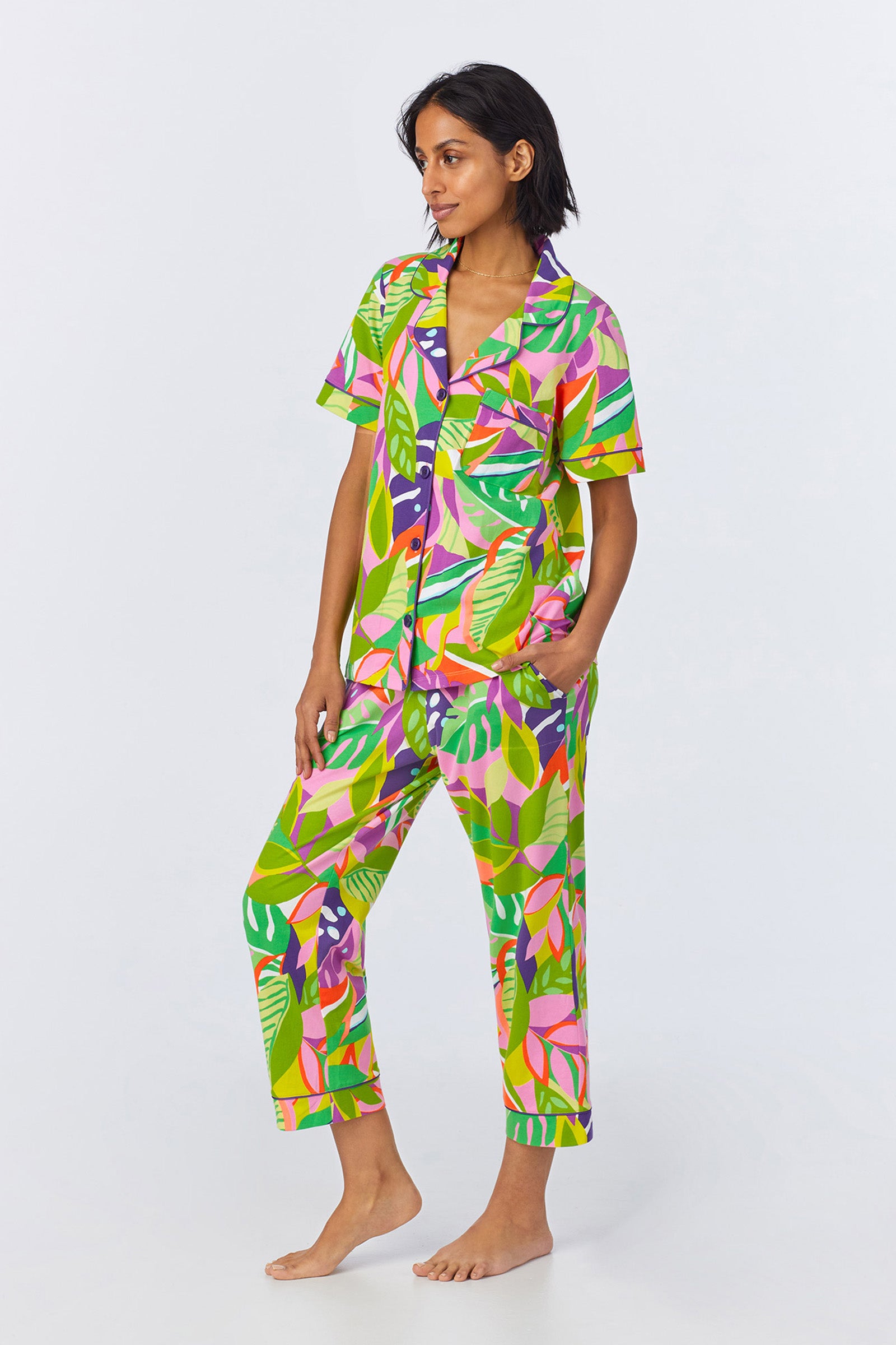 Crop Classic PJ Set - Jungle Stretch Jersey