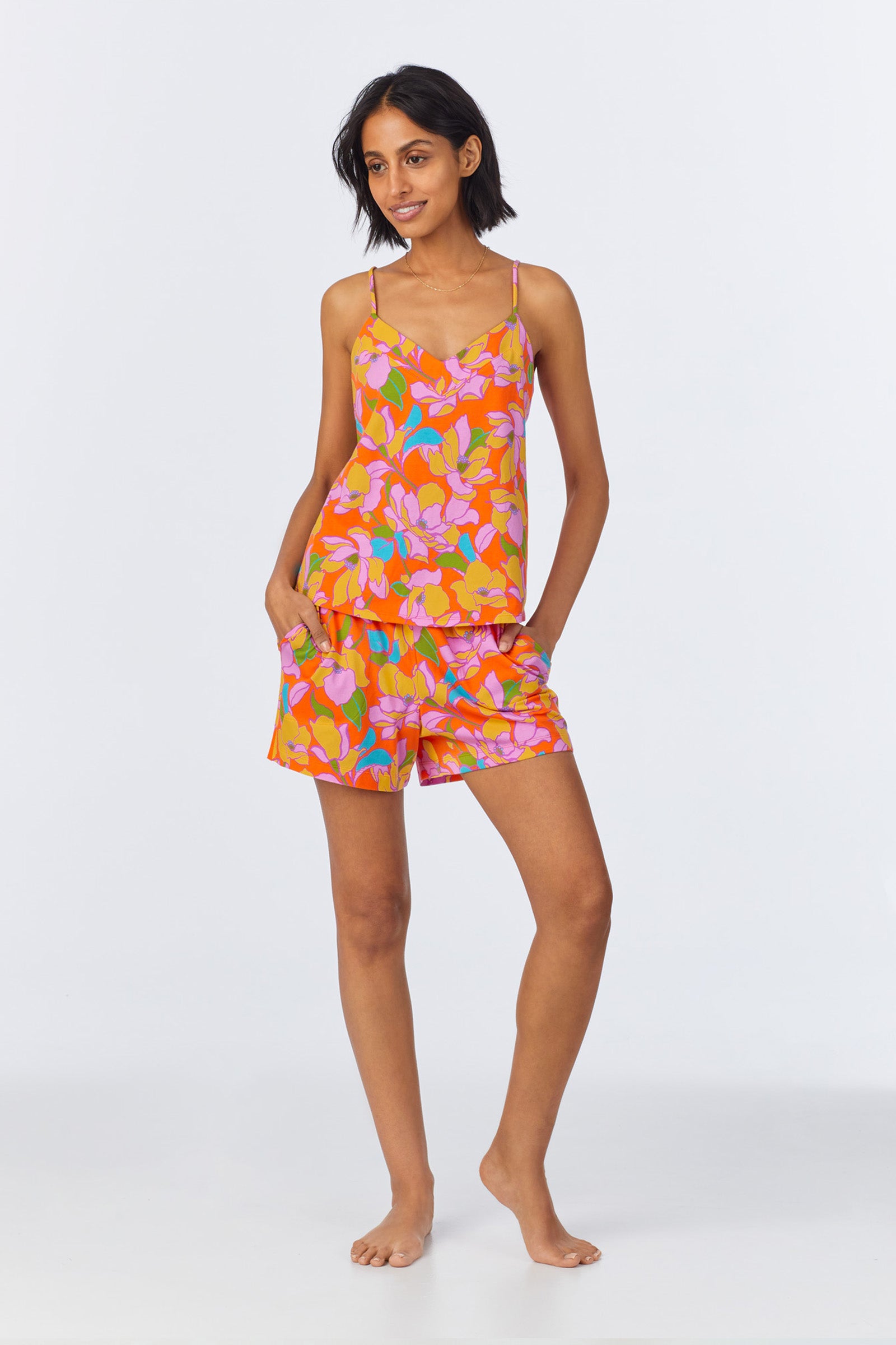 Cami Shorty PJ Set - Floral Stretch Jersey