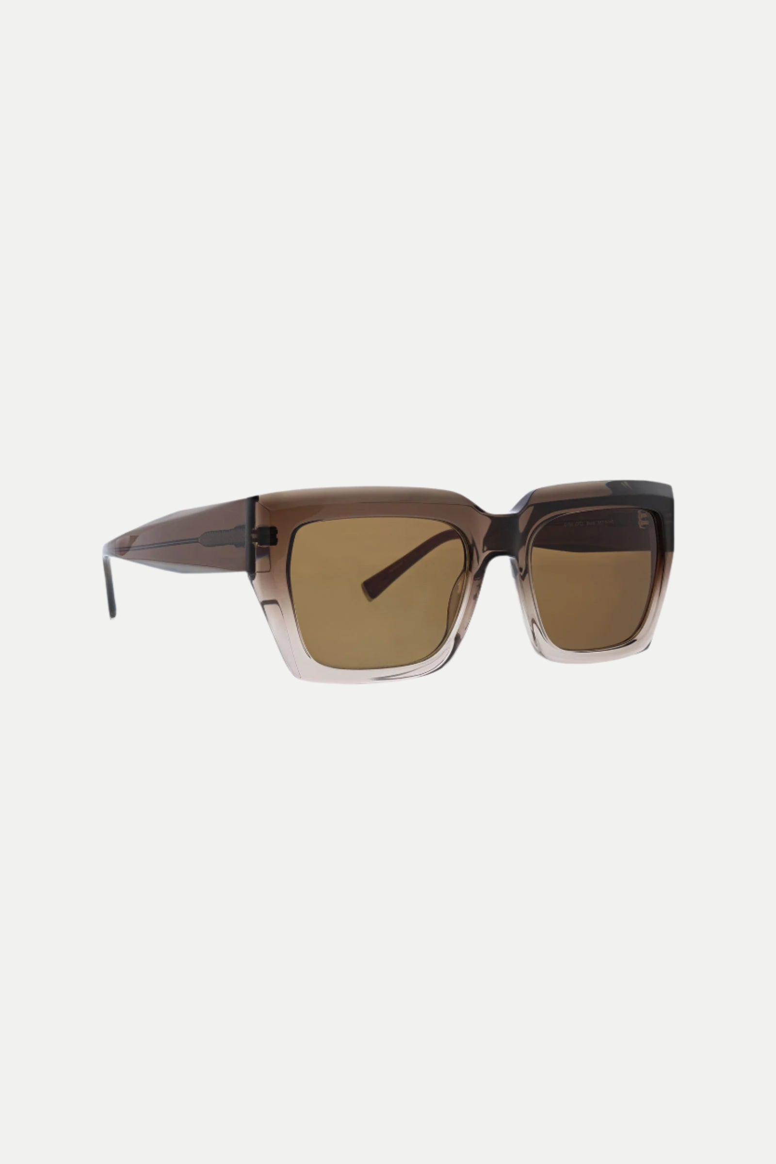 MRT Bruno Square Acetate Sunglasses featuring thick, semi-transparent brown frames and matching tinted lenses, displayed on a white background.