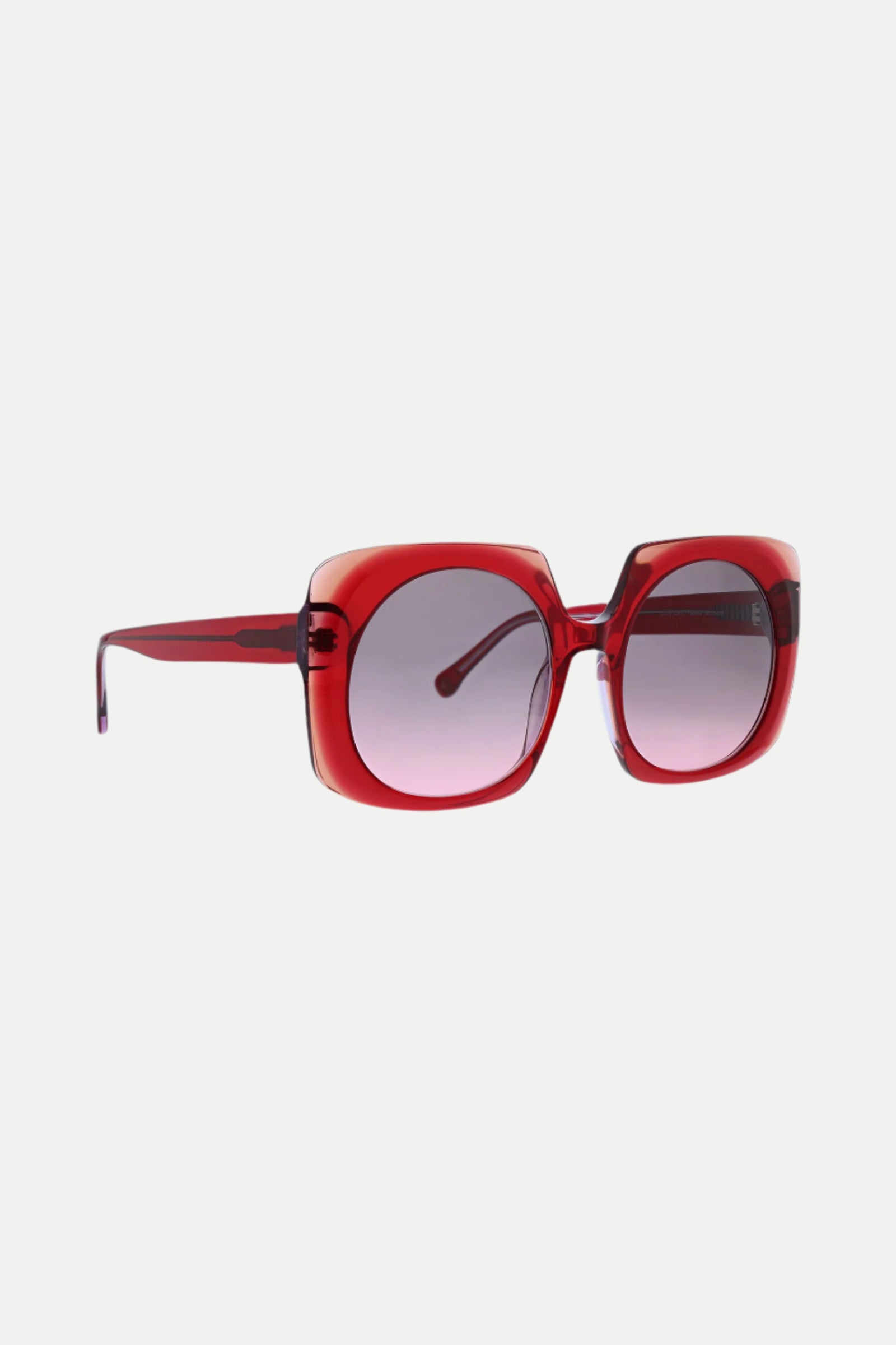 Canaria Oversized Square Acetate Sunglasses feature bold red frames, wide arms, and dark gradient lenses, offering a retro-inspired look. Displayed against a plain white background.