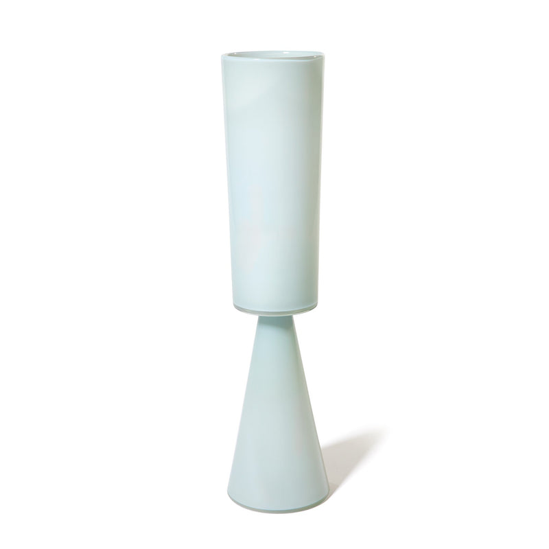 The Fiorelli Tall Cylinder in ash features a modern, minimalist design with a cylindrical top and a conical base, stacked vertically against a white background.