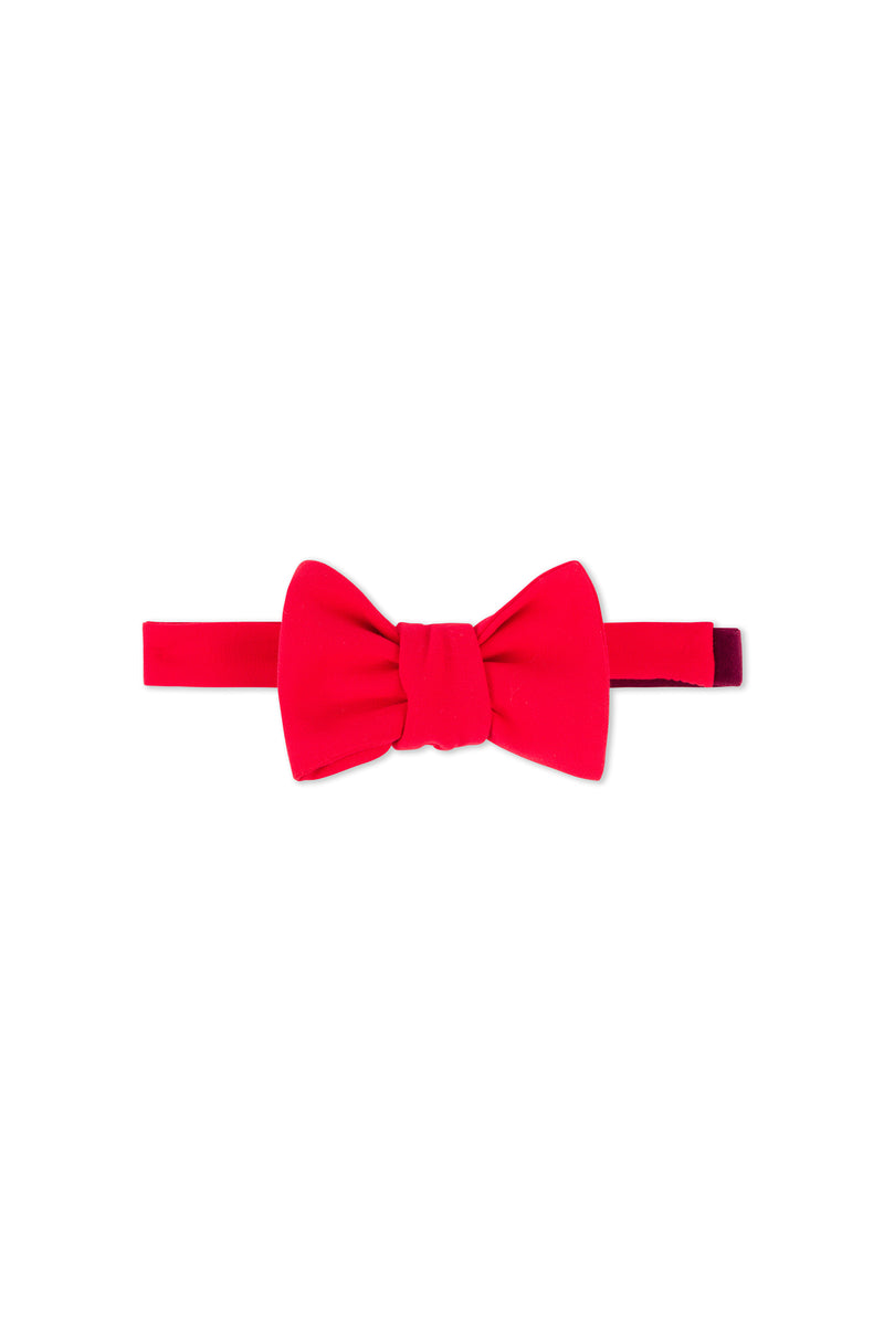 LUXE DRAPE BOW TIE in REINA RED