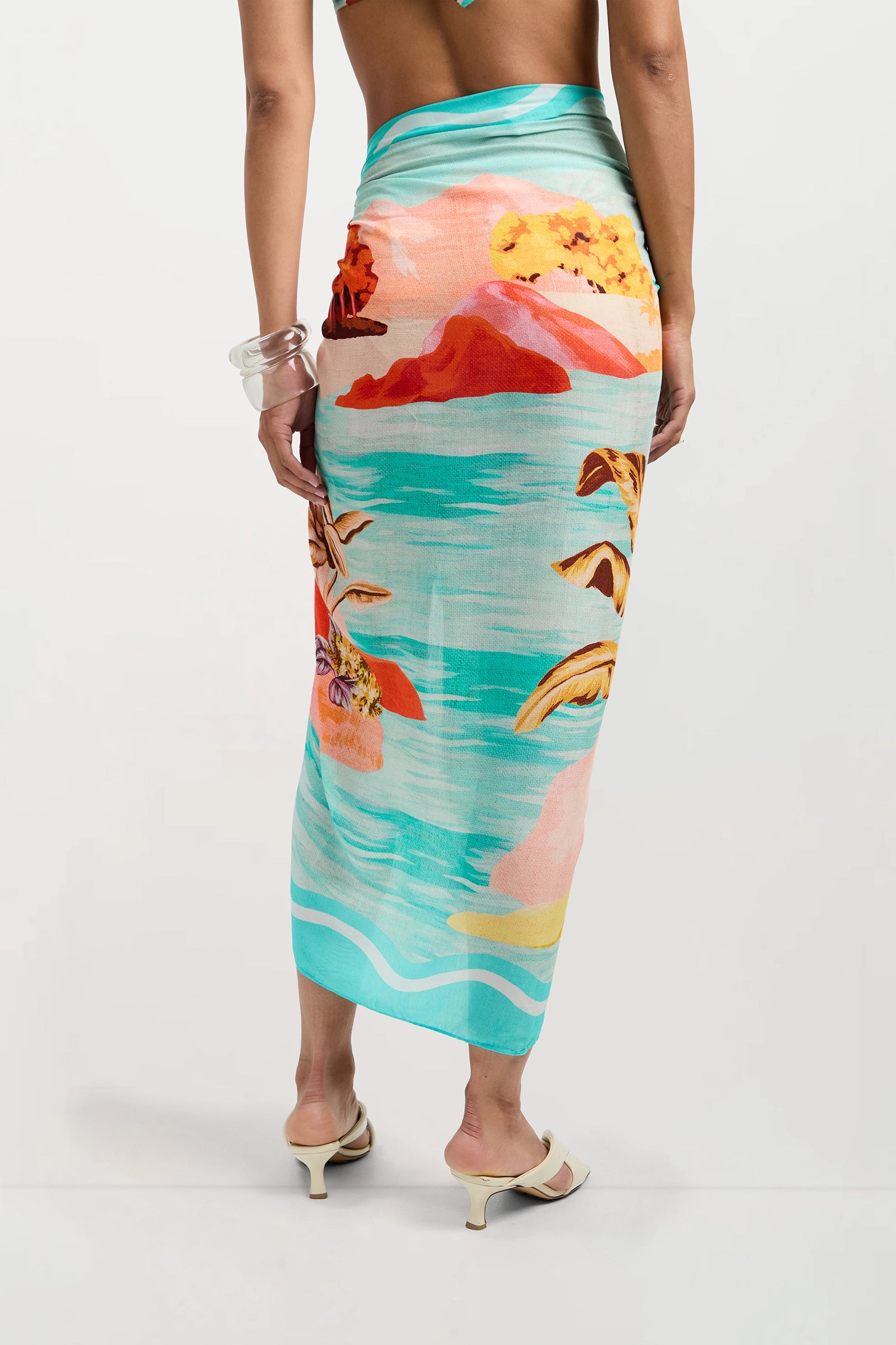 Of course! Please provide the keywords you'd like me to blend into the Pareo Swim Cover-Up - Cyclades description.