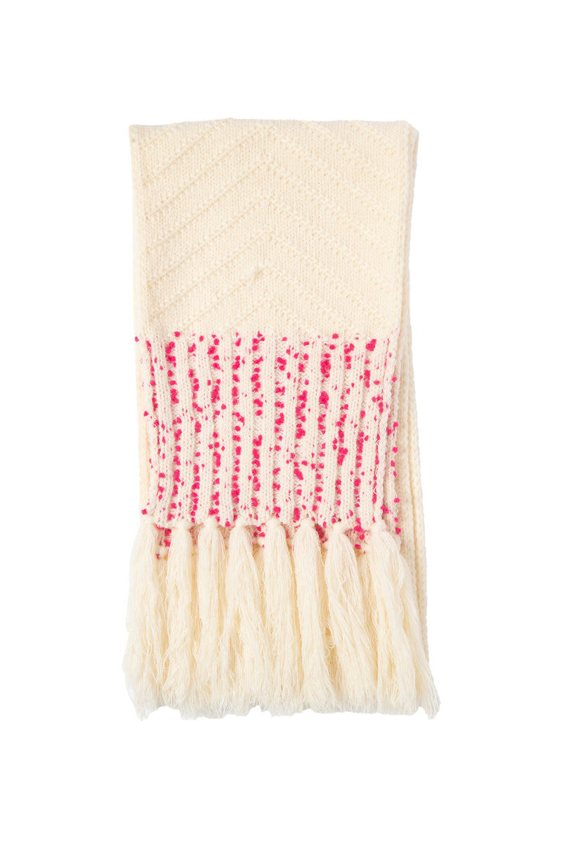 TT BUBBLE WRAP SCARF in WHITE W/ PINK additional image 1