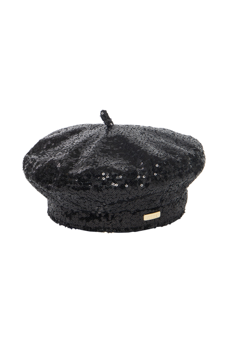TT SLOUCHY SEQUIN BERET in BLACK additional image 1