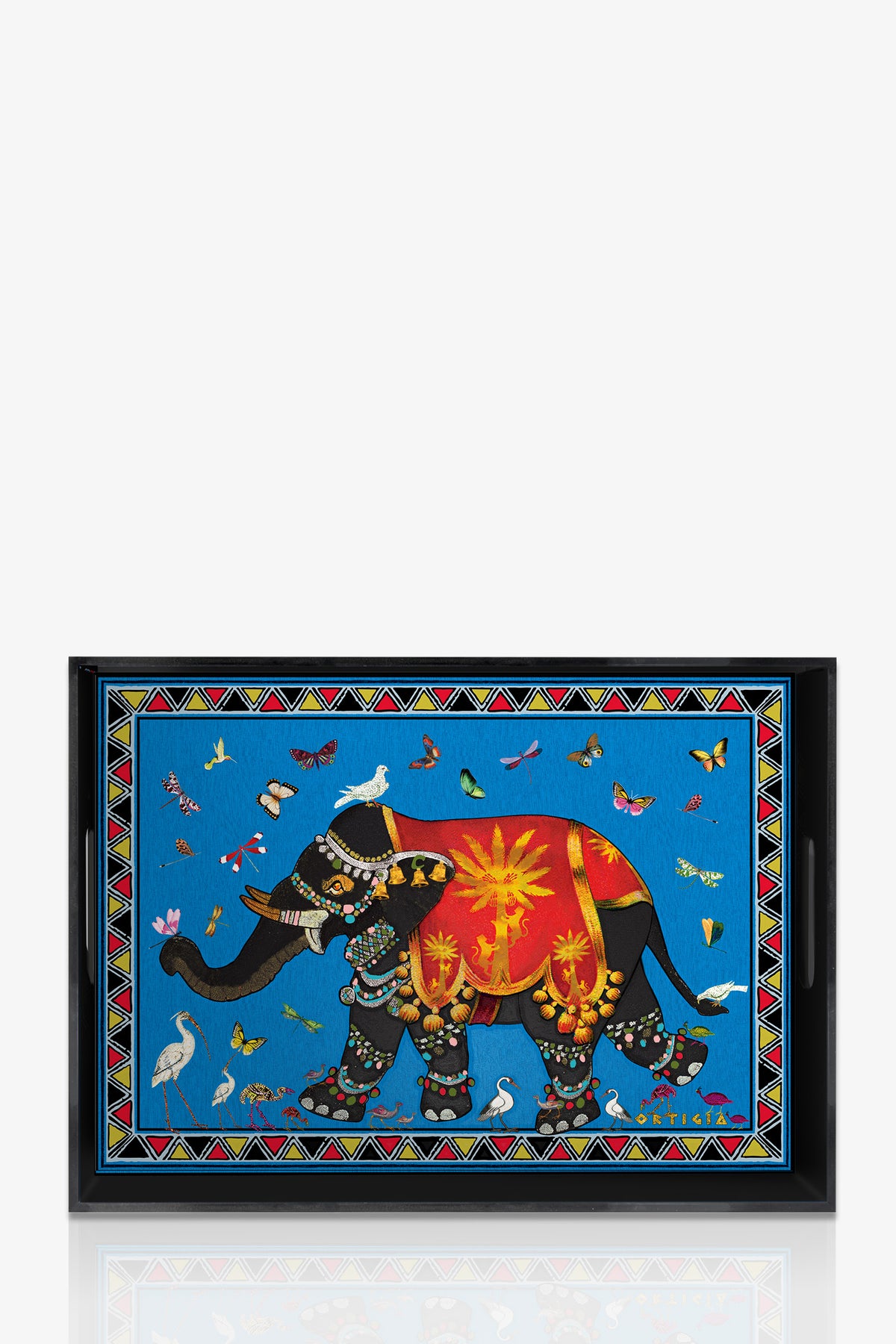 Of course! Please provide the keywords you'd like me to use for the Ortigia Large Elephant Tray.