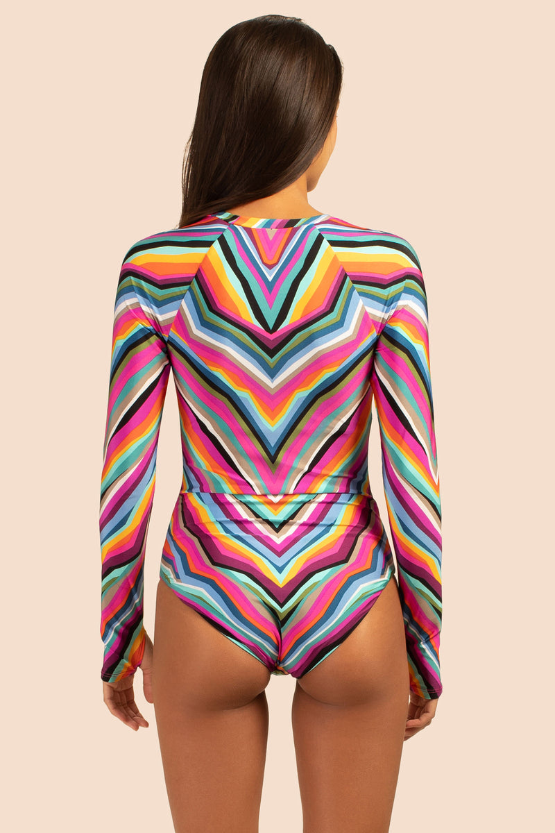 LOUVRE OPEN BACK PADDLE SUIT in MULTI additional image 1