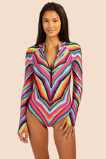 LOUVRE OPEN BACK PADDLE SUIT in MULTI