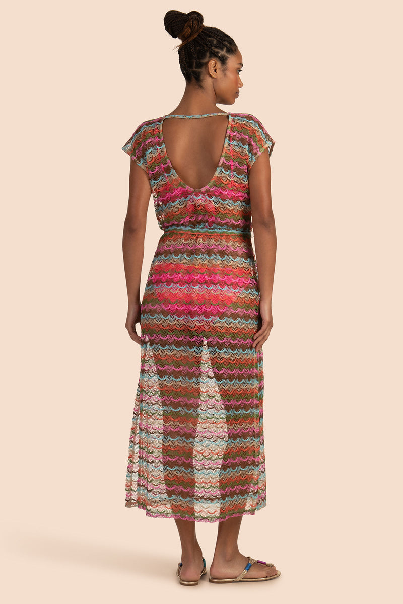 ISEREE CROCHET COLUMN DRESS in SUGARBERRY/MULTI additional image 1