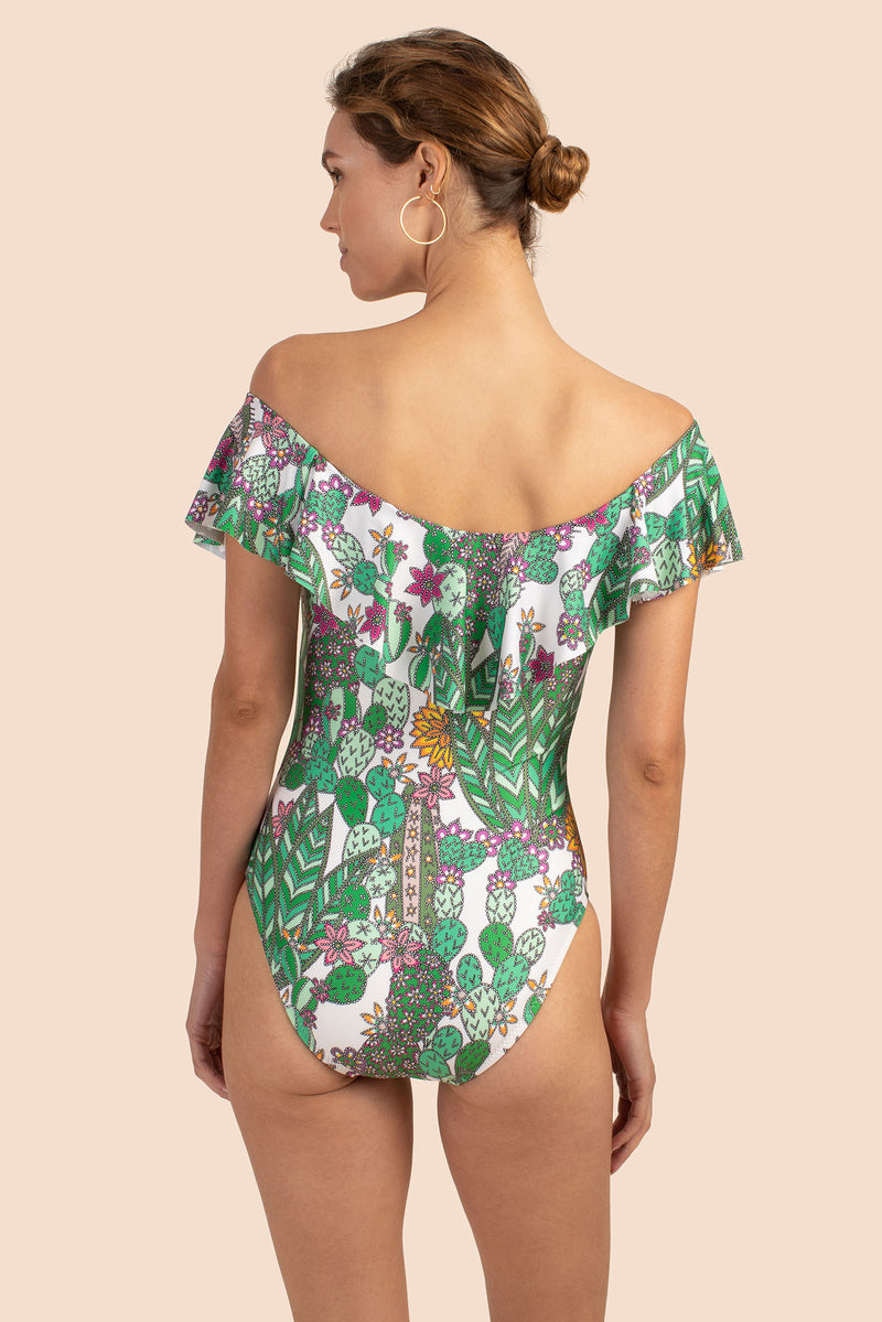 CACTI OFF THE SHOULDER RUFFLE ONE PIECE in MULTI additional image 1