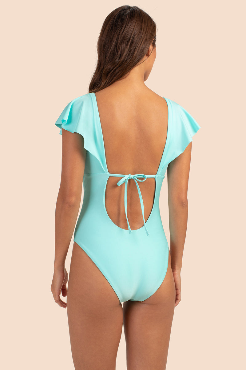 MONACO SOLIDS FLUTTER MAILLOT in SKY additional image 1