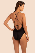 MONACO SOLIDS CONVERTIBLE MAILLOT ONE PIECE in BLACK additional image 1
