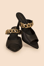 ALOHAS DAISY BLACK CHAIN HEELED MULE in BLACK additional image 2
