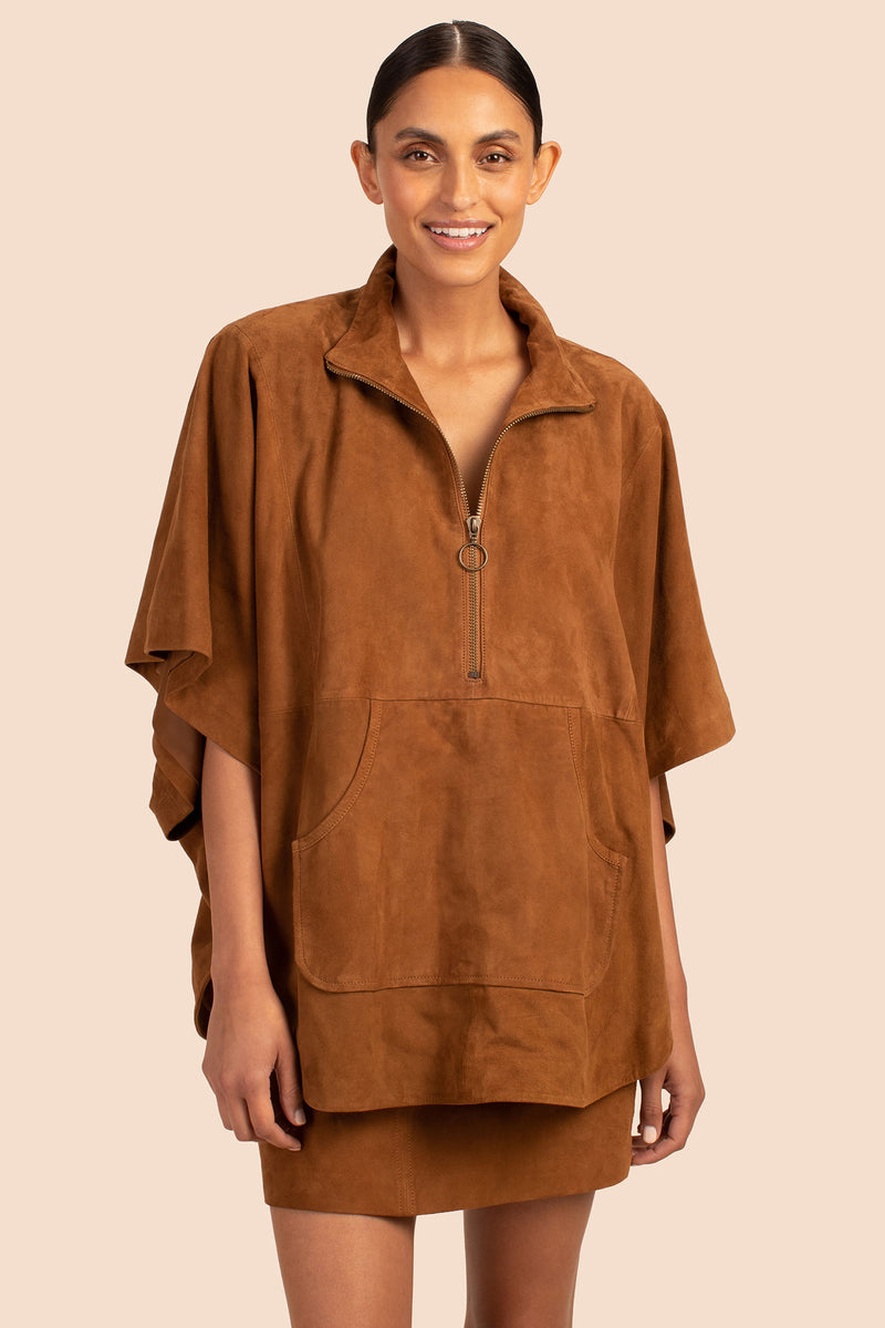 BODHI PONCHO in COGNAC BROWN additional image 1