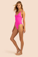 MONACO SOLID HIGH LEG MAILLOT in PINK POP PINK additional image 3