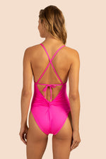 MONACO SOLID HIGH LEG MAILLOT in PINK POP PINK additional image 2