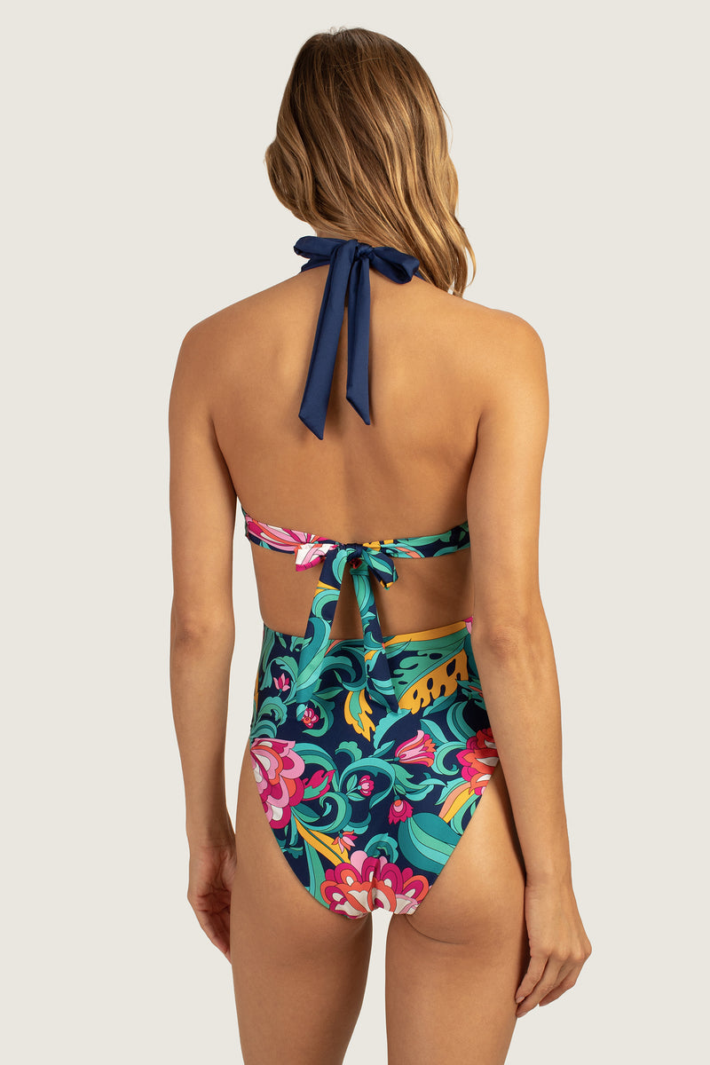 INDIA GARDEN HALTER MAILLOT in MULTI additional image 1
