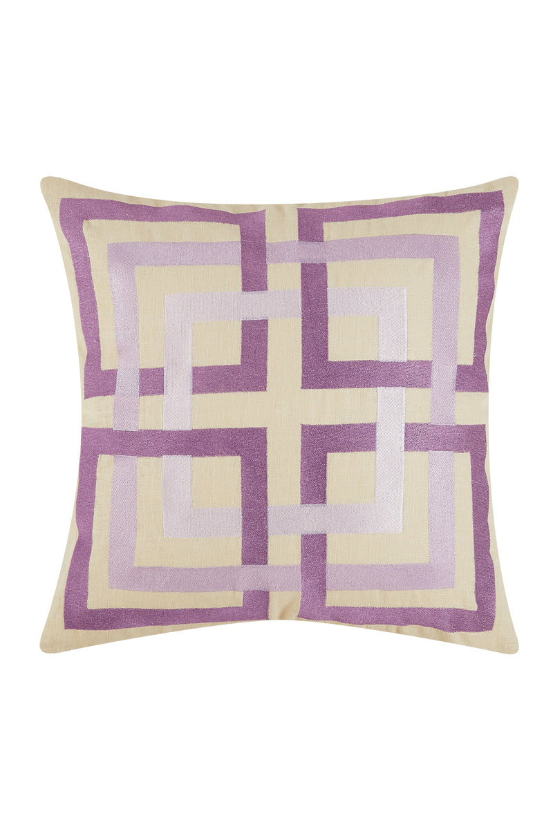 SHANGHAI LINKS EMBROIDERED PILLOW 20X20 in LAVENDER PURPLE