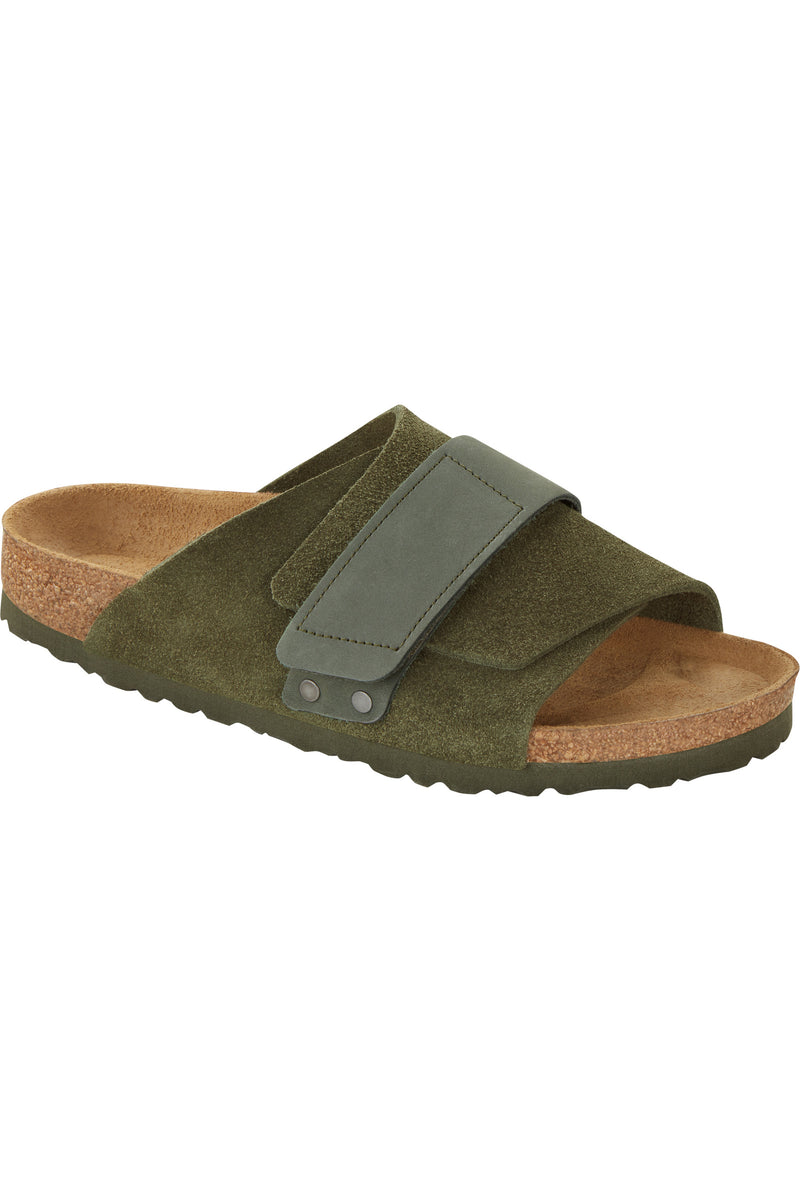 MEN'S KYOTO THYME GREEN SUEDE SLIDE SANDAL in THYME