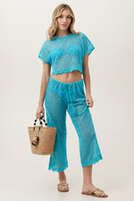WHIM CROCHET CROP SHIRT in ATMOSPHERE additional image 4
